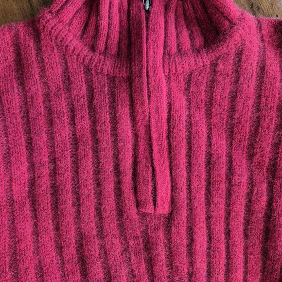 Lands' End Womens Bold Red Zip-Up Sweater - Picture 7 of 7